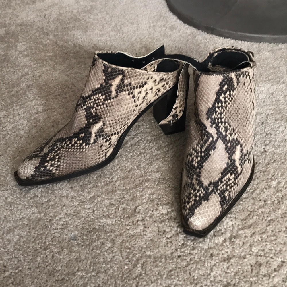 Snakeskin free people booties
